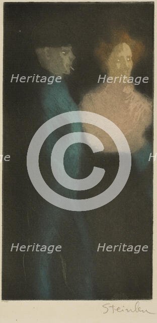 Girl and Pimp, 1898. Creator: Theophile Alexandre Steinlen.