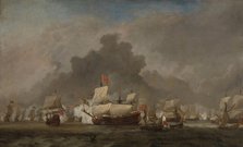 "Naval Battle between Michiel Adriaensz de Ruyter and the Duke of York on the ""Royal Prince"" durin Creator: Willem van de Velde the Younger.