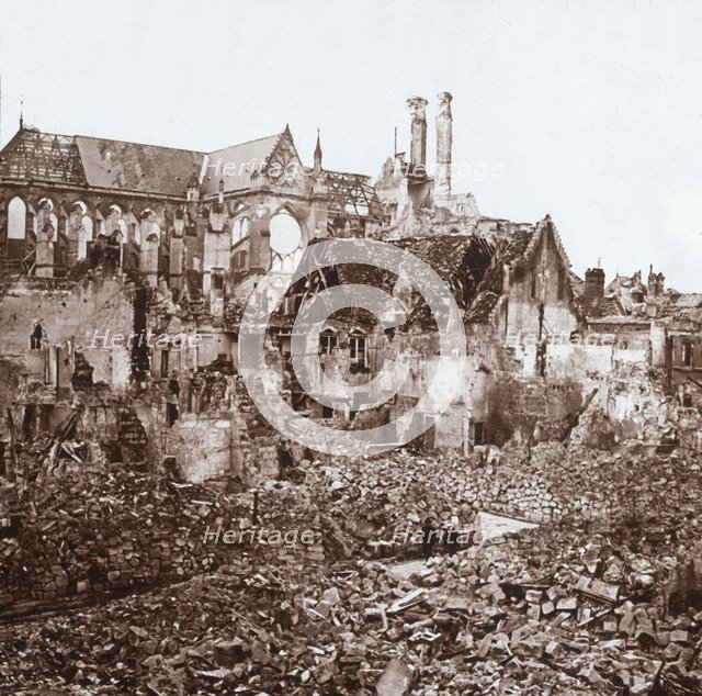 Soissons Cathedral, Soissons, northern France, c1914-c1918.  Artist: Unknown.