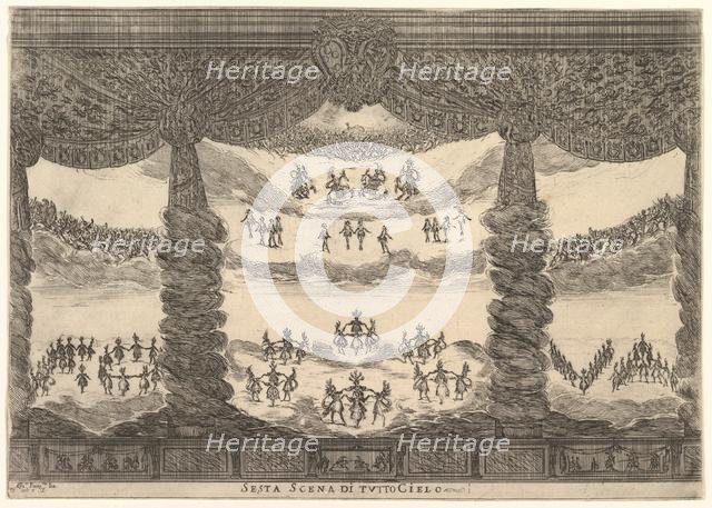 Sixth scene, the heavens, from 'The marriage of the gods' (Le nozze degli Dei), 1637. Creator: Stefano della Bella.