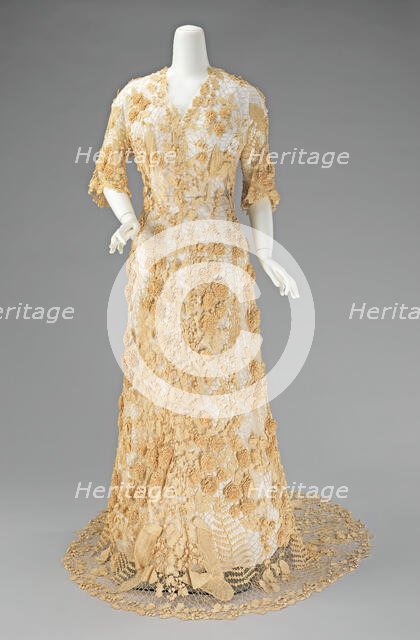 Wedding dress, Irish, ca. 1870. Creator: Unknown.