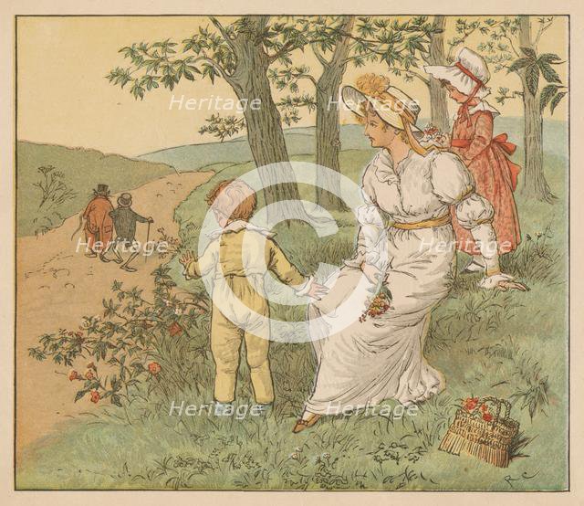 'Walking to Mousey's Hall', c1883. Creator: Randolph Caldecott.