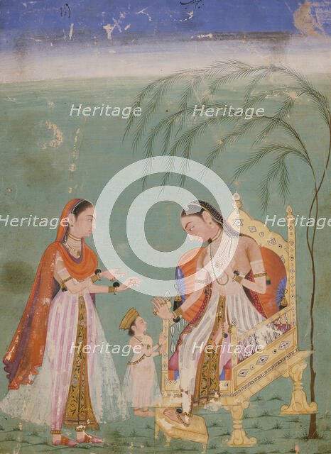 Lady Receiving a Child and Her Maid, c1640. Creator: Unknown.