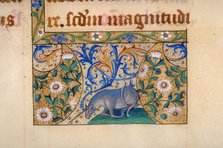 Unicorn (Ornament). Missale Tolosanum, 1400-1449. Creator: Anonymous.