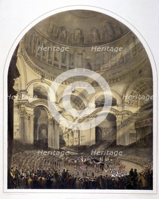 St Paul's Cathedral (new) interior, London, c1852. Artist: Andrew Maclure