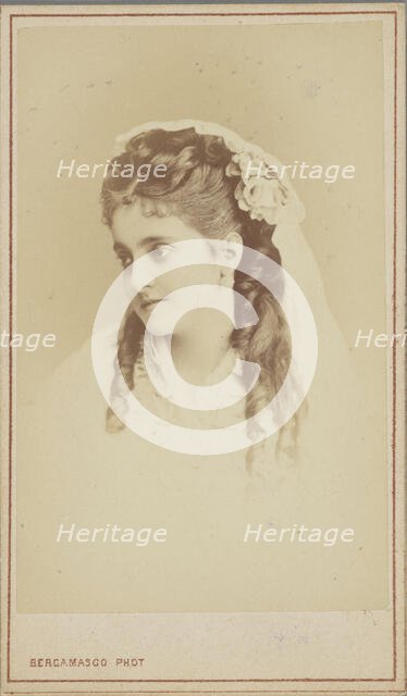 Portrait of the opera singer Adelina Patti (1843-1919), 1870-1875. Creator: Bergamasco, Charles (Karl) (1830-1896).