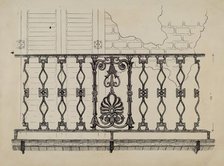 Cast Iron Balcony Rail, c. 1936. Creator: Ray Price.
