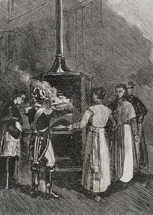 The conclave for the election of Pope Leo XIII, Rome, 1878.  Creator: Unknown.