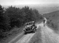 1935 Talbot 75 2276 cc competing in a Talbot CC trial. Artist: Bill Brunell.