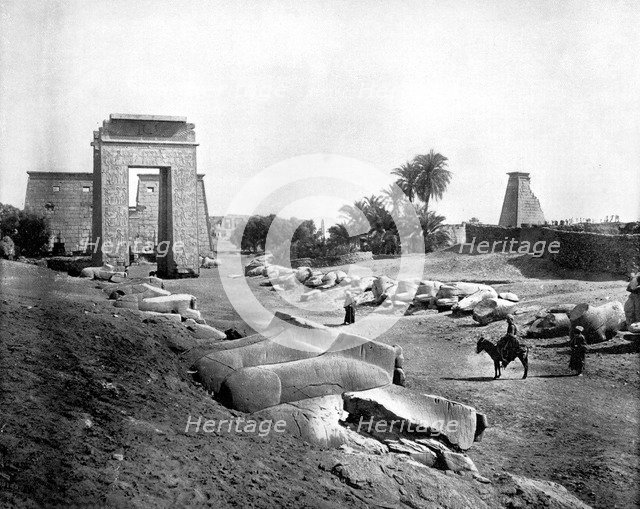 Avenue of Sphinxes, Karnak, Egypt, 1893.Artist: John L Stoddard