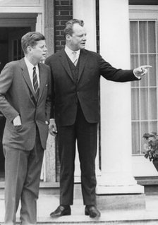 President John F. Kennedy (1917-1963) talking with Willy Brandt (1913-1992), 1963. Artist: Unknown