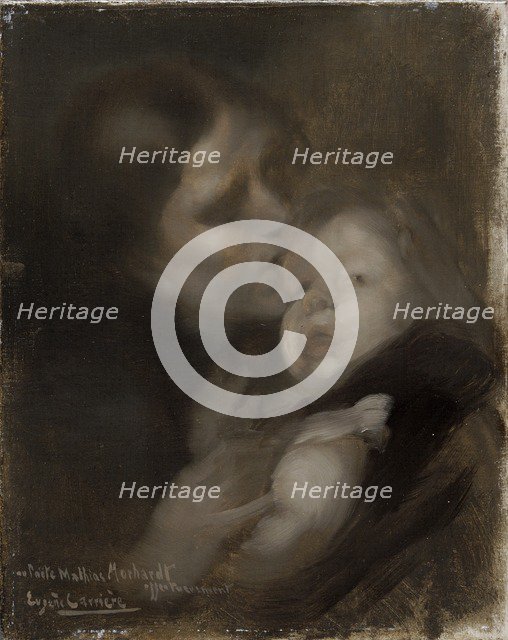 'Mother and child', c1890. Artist: Eugene Carriere.