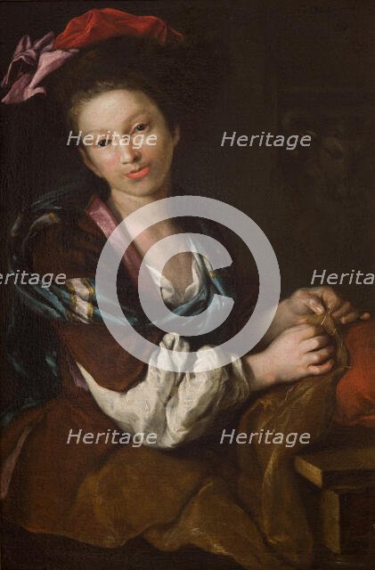 Sewing Woman, 1700 - 1738. Creator: Antonio Amarosi.