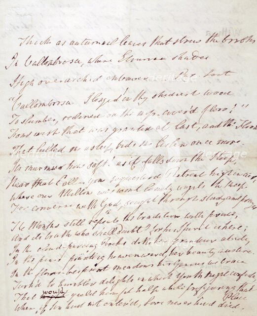 'At Vallombrosa' - a poem by William Wordsworth, 1840-1841.  Creator: William Wordsworth.