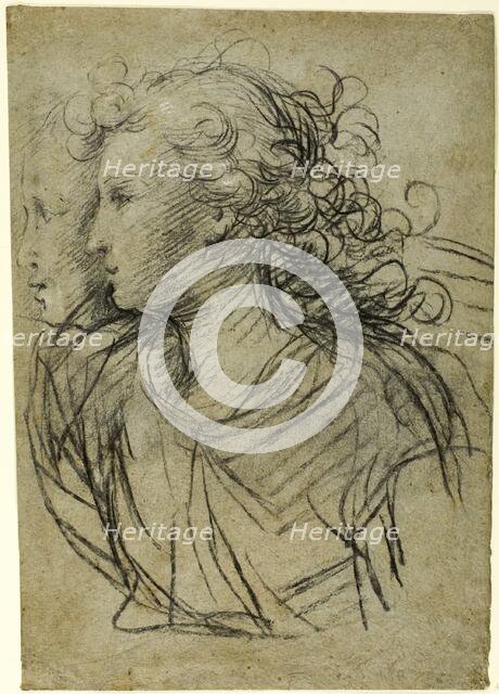 Half-Length View of Female in Profile to Left (recto), 17th century. Creator: Jacopo Confortini.