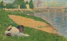 The Seine with Clothing on the Bank (Study for "Bathers at Asnières"), 1883/1884. Creator: Georges-Pierre Seurat.