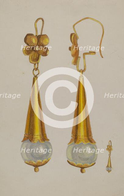Earrings, 1935/1942. Creator: Unknown.