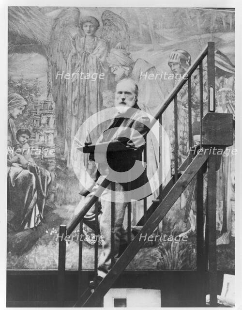 Edward Burne-Jones at work on the Star of Bethlehem, 1890. Creator: Barbara Leighton.