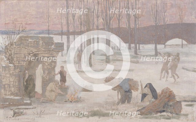 Winter, sketch for the Hôtel de Ville in Paris, between 1889 and 1892. Creator: Pierre Puvis de Chavannes.