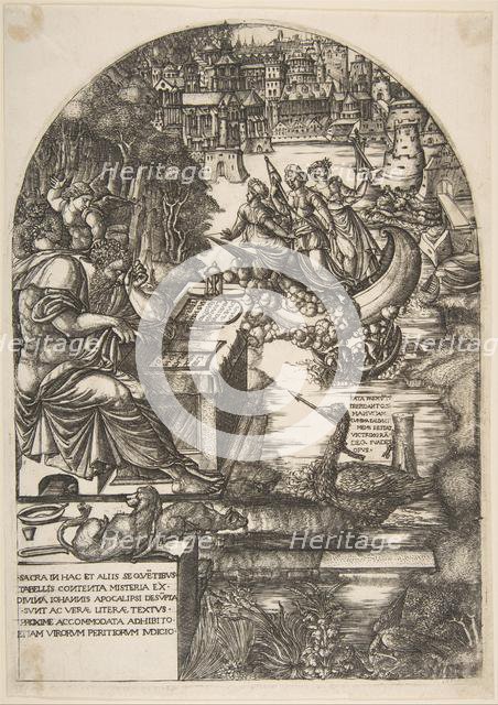 The artist Jean Duvet in the guise of St. John the Evangelist, sitting at a desk, ca. 1546-55. Creator: Jean Duvet.