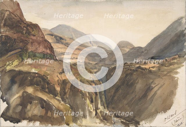 Mountain View at Oisans (Isère), 1858. Creator: Paul Huet.