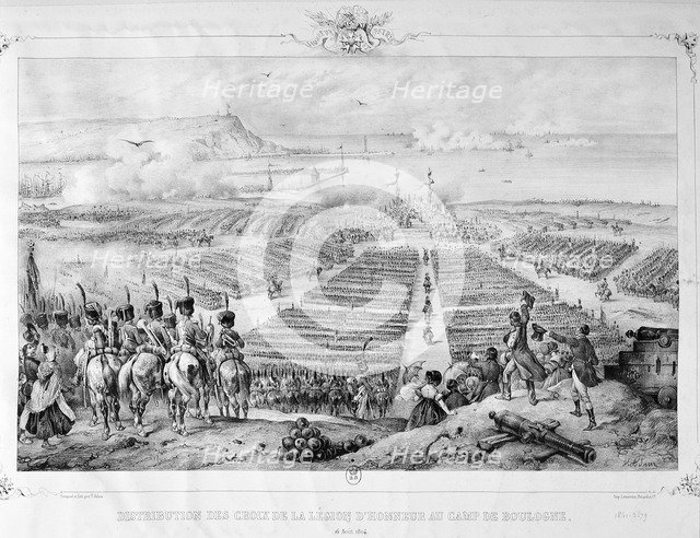 'Distribution of the Crosses of the Legion of honor at the Camp of Boulogne', 16 August 1804, 1841. Artist: Unknown