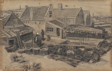 Dab-drying barn in Scheveningen, 1882.