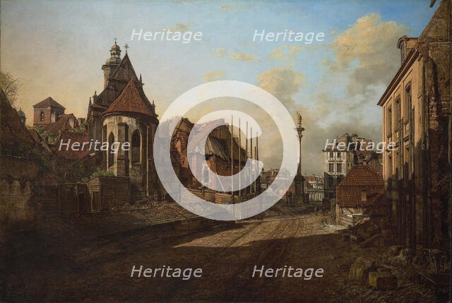 View of the Church of the Bernardine Sisters and Sigismund's Column, 1768-1770. Creator: Bellotto, Bernardo (1720-1780).