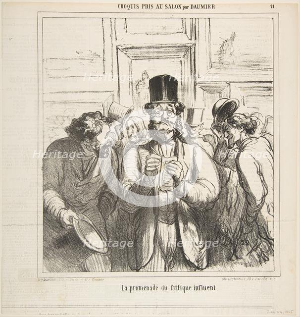 Walk-through of an influential critic, from 'Sketches from the Salon,' published ..., June 24, 1865. Creator: Honore Daumier.