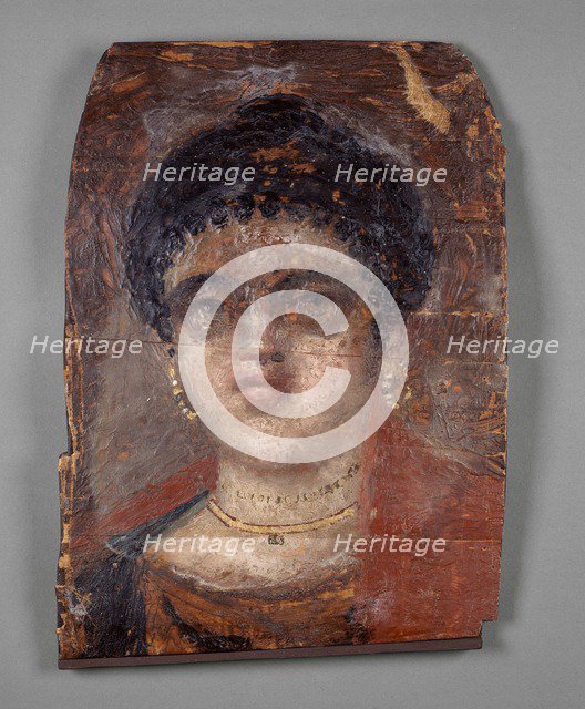 Mummy portrait painted in encaustic on a wooden panel, about 100-120, 2nd century. Artist: Unknown.