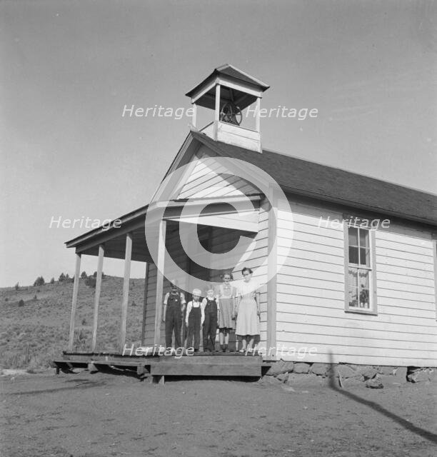 9:00 a.m., four pupils attend this day...eastern Oregon county school, Baker County, Oregon, 1939. Creator: Dorothea Lange.