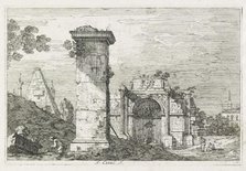 Views: Le Pilier isolè, 1735-1746. Creator: Antonio Canaletto (Italian, 1697-1768).
