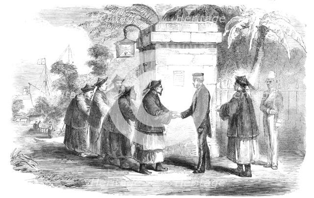 The War with China - Mr. Consul Parkes bidding Adieu to the Old Co-Hong Mandarins, 1857. Creator: Unknown.