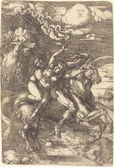 Abduction on a Unicorn, 1516. Creator: Albrecht Durer.