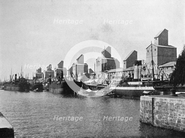 No 2 Dock and grain elevators, Buenos Aires, Argentina. Artist: Unknown