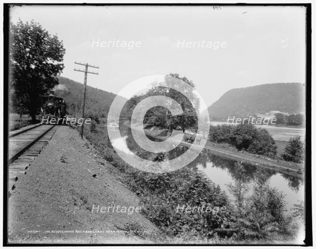 The Susquehanna River and canal near Shickshinny, Pa., between 1890 and 1901. Creator: Unknown.