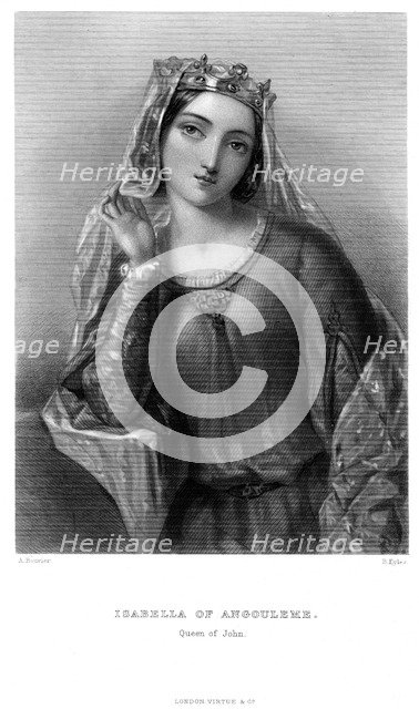Isabella of Angouleme (1187-1246), queen consort to King John.Artist: B Eyles