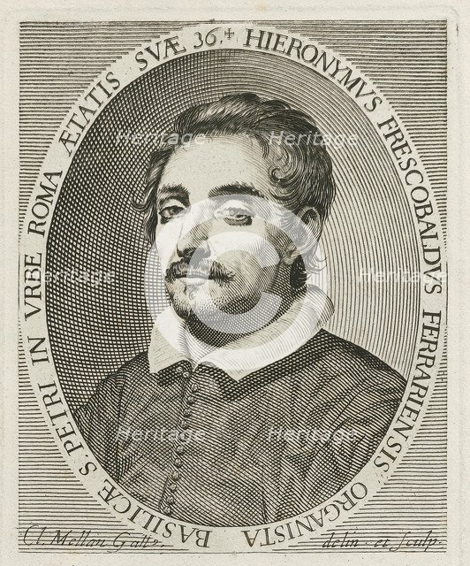 Portrait of the composer Girolamo Frescobaldi (1583-1643), 1634. Artist: Mellan, Claude (1598-1688)