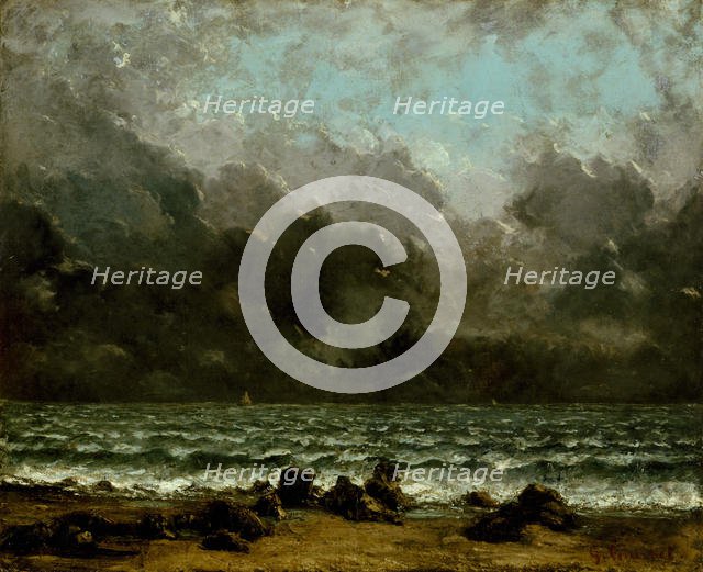 The Sea, 1865 or later. Creator: Gustave Courbet.