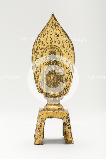 Guanyin (Avalokiteshvara) Standing before Flaming Aureole and Holding a Water..., mid-5th cent. Creator: Unknown.