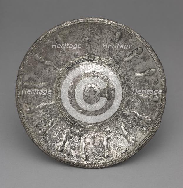 Dish with Tambourine Players, 700-600 BC. Creator: Unknown.