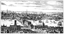 General view of London, 1666, (1909). Artist: Unknown