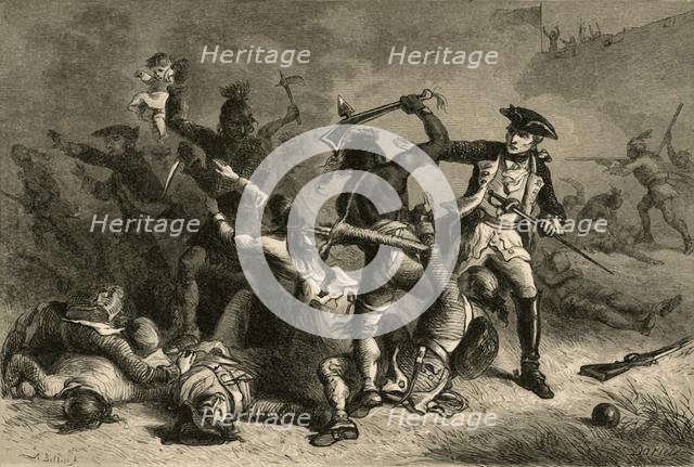 'Montcalm Trying To Stop The Massacre', (1877). Creator: Albert Bobbett.