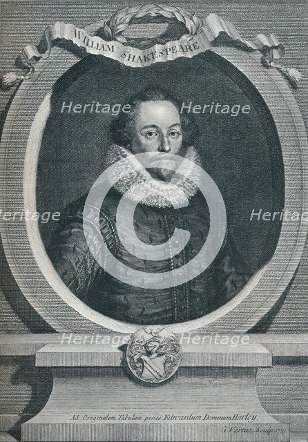 William Shakespeare (1564-1616), English poet and playwright, 1721, (1913). Artist: George Vertue