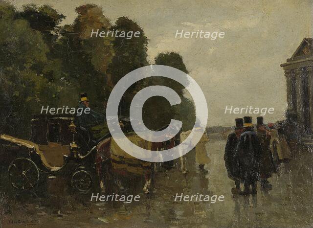 Carriages and Waiting Coachmen, c.1890-c.1894. Creator: Willem de Zwart.