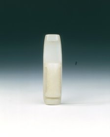 Lychee-flesh jade dagger slide, Song-early Ming dynasty, China, 10th-15th century. Artist: Unknown