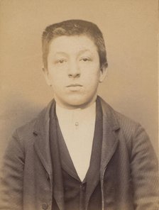 Marty. Louis. 20 ans, né à Lacanne (Tarn). Tailleur d'habits. Anarchiste. 9/3/94., 1894. Creator: Alphonse Bertillon.