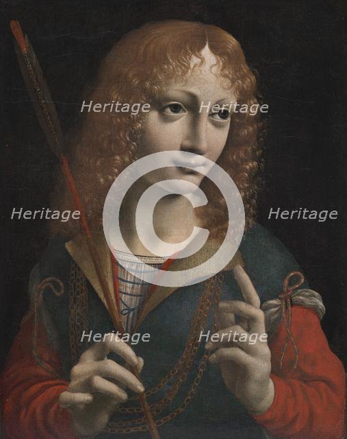 Portrait of a Youth as Saint Sebastian, late 1480s. Creator: Marco d'Oggiono (Italian, 1460-1524), attributed to.