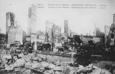 The ruins of Sermaize-Les-Bains, France, Battle of the Marne, World War I, 1914. Artist: Unknown
