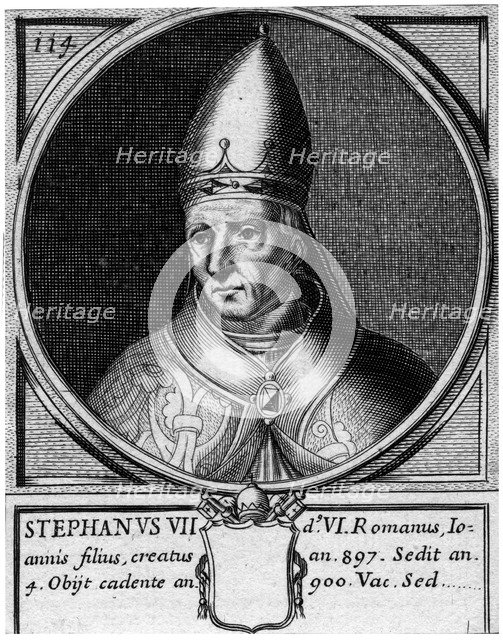 Stephen VII, Pope of the Catholic Church. Artist: Unknown
